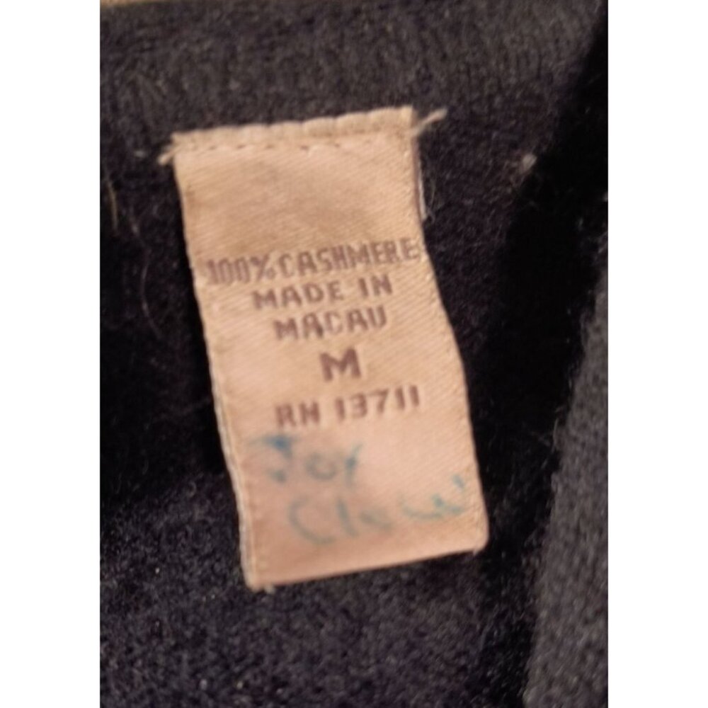 Valerie Stevens 100% Cashmere Black Zip-Up Hoodie Sweater Womens Medium l - Picture 5 of 5